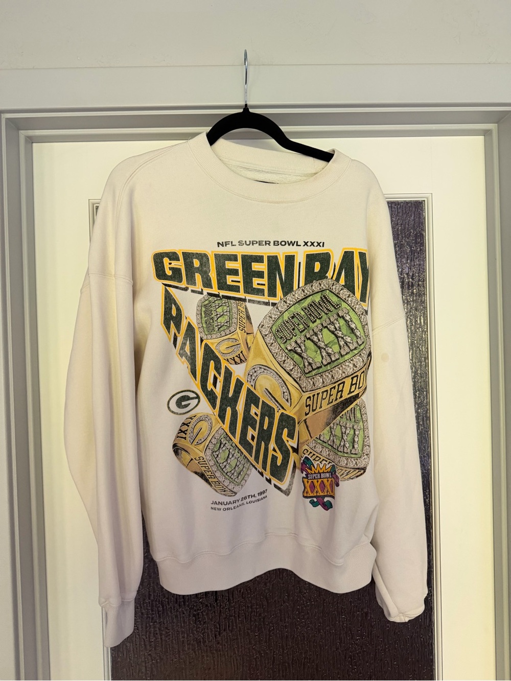 abercrombie green bay packers super bowl XXXI graphic sweatshirt